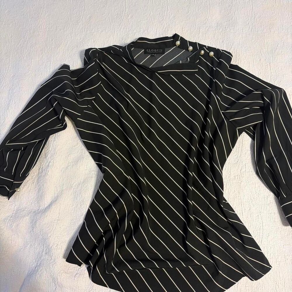 Eloquii Women's Striped Blouse